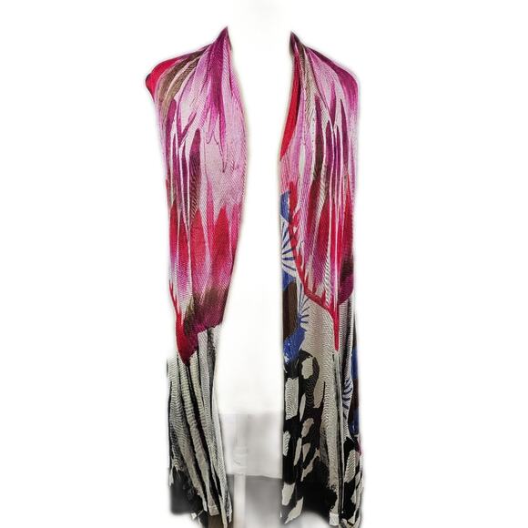 Dor Dor Couture Colorful Super Soft Asymmetric Kimono MEDIUM - Picture 6 of 15